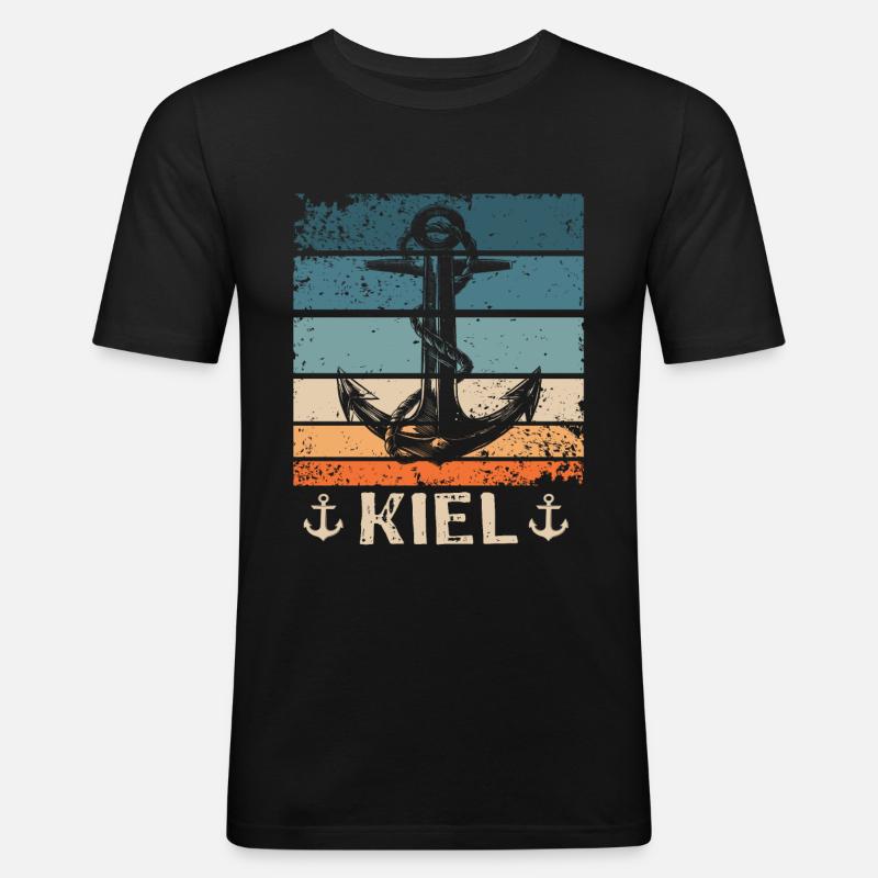 Kiel Saying Kiel Souvenir - Men's Slim Fit T-Shirt - black