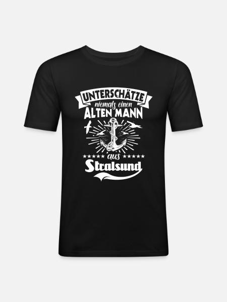Stralsund - Männer Slim Fit T-Shirt - Schwarz