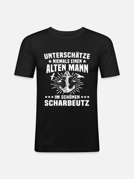 Scharbeutz - Männer Slim Fit T-Shirt - Schwarz