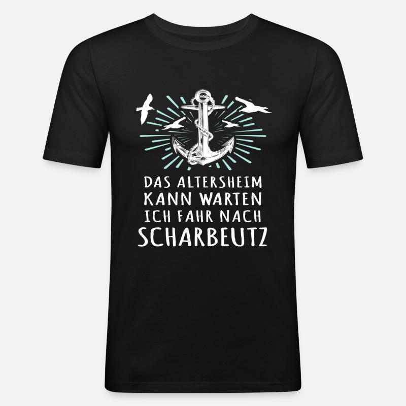 Scharbeutz Sprüche Scharbeutzer - Männer Slim Fit T-Shirt - Schwarz