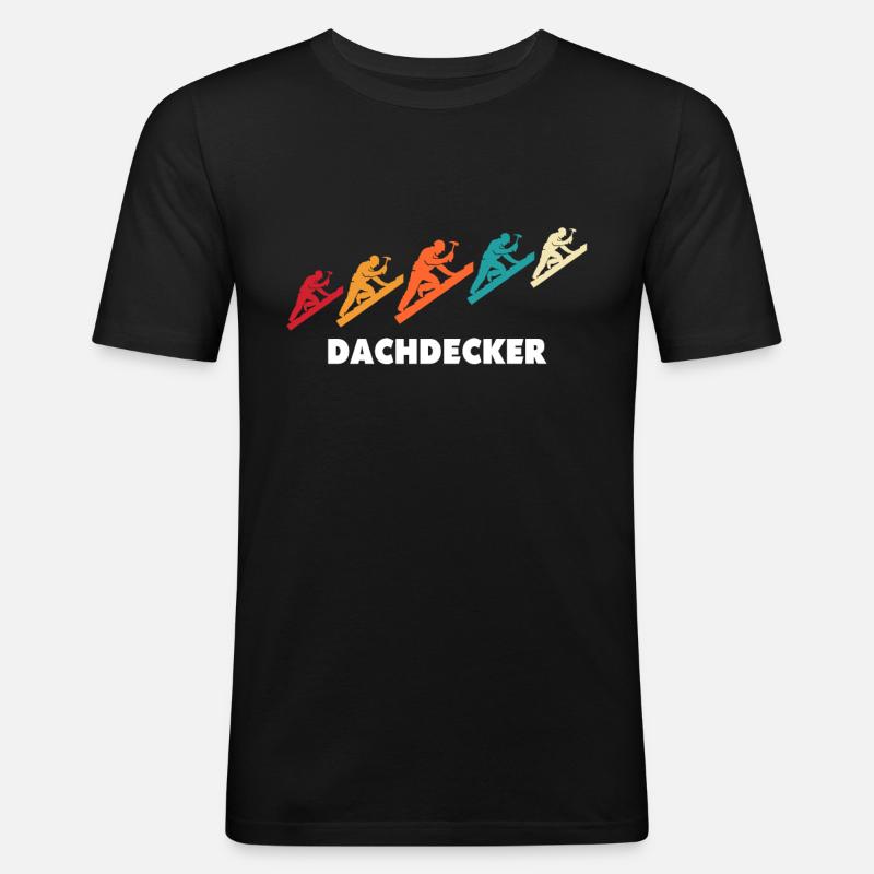 Dachdecker Dachspengler Dachdecken Dachklempner - Männer Slim Fit T-Shirt - Schwarz