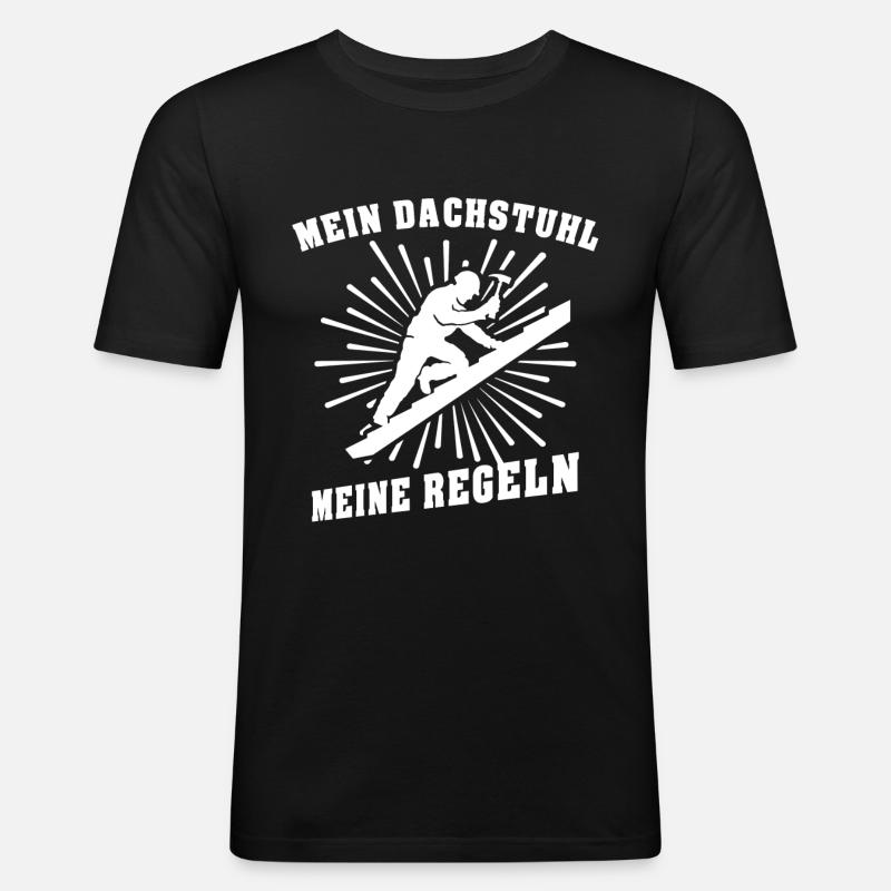 Dachdecker Dachdecken - Männer Slim Fit T-Shirt - Schwarz