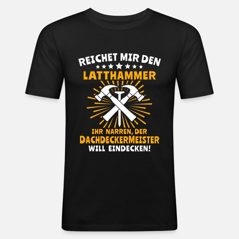 Dachdecker Dächer Decken Dachdecken - Männer Slim Fit T-Shirt - Schwarz