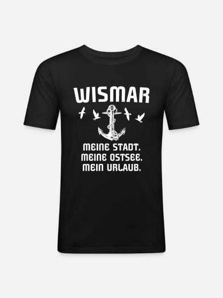 Wismar - Männer Slim Fit T-Shirt - Schwarz