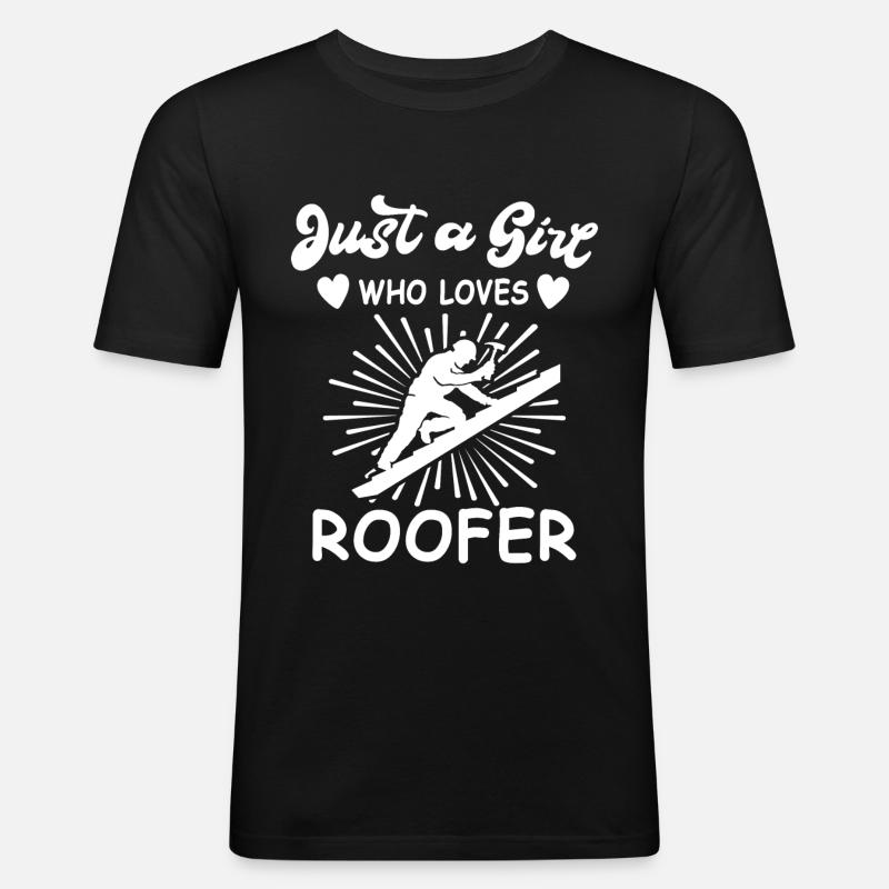 Dachdecker Dachdecken Dachdeckermeister - Männer Slim Fit T-Shirt - Schwarz