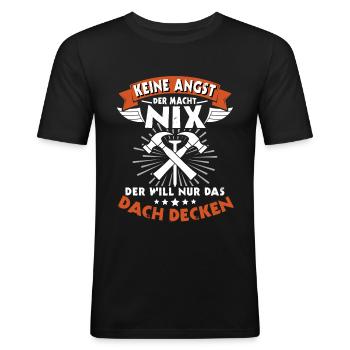 Dachdecker Handwerker Dachdecken - Männer Slim Fit T-Shirt - Schwarz - Vorne - Nik (191cm)