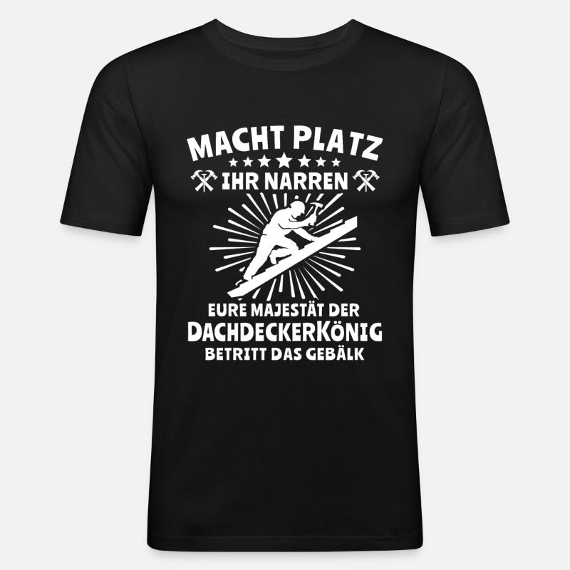 Dachdecker Dachdecken - Männer Slim Fit T-Shirt - Schwarz