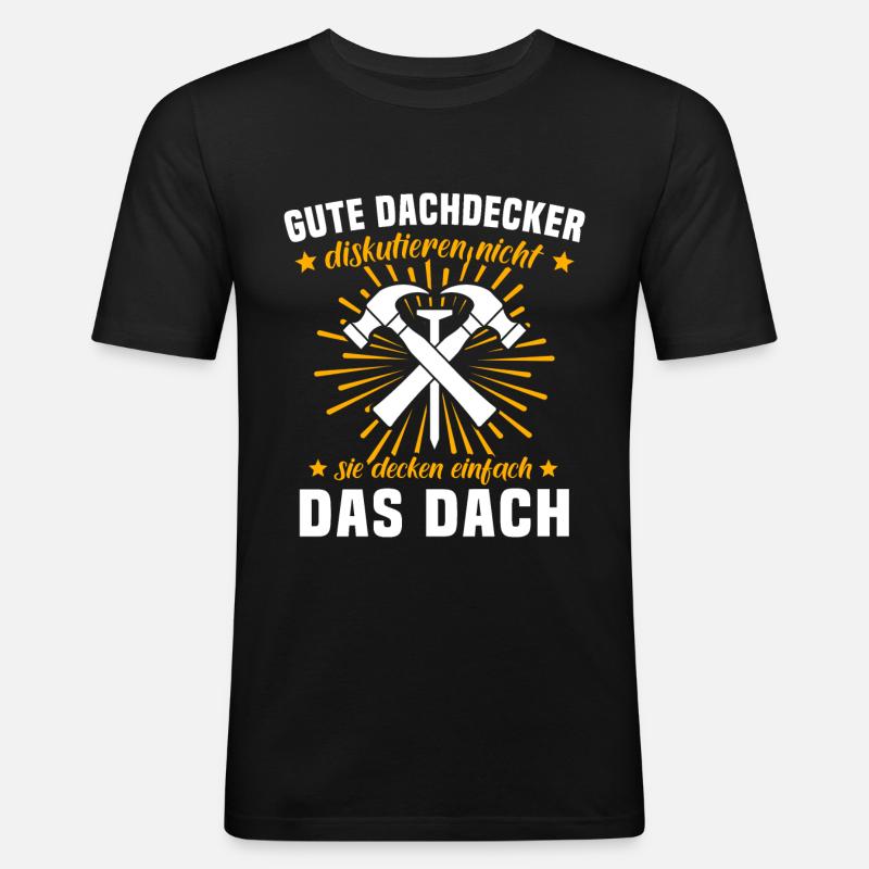 Dachdecker Dachspengler Dachklempner - Männer Slim Fit T-Shirt - Schwarz