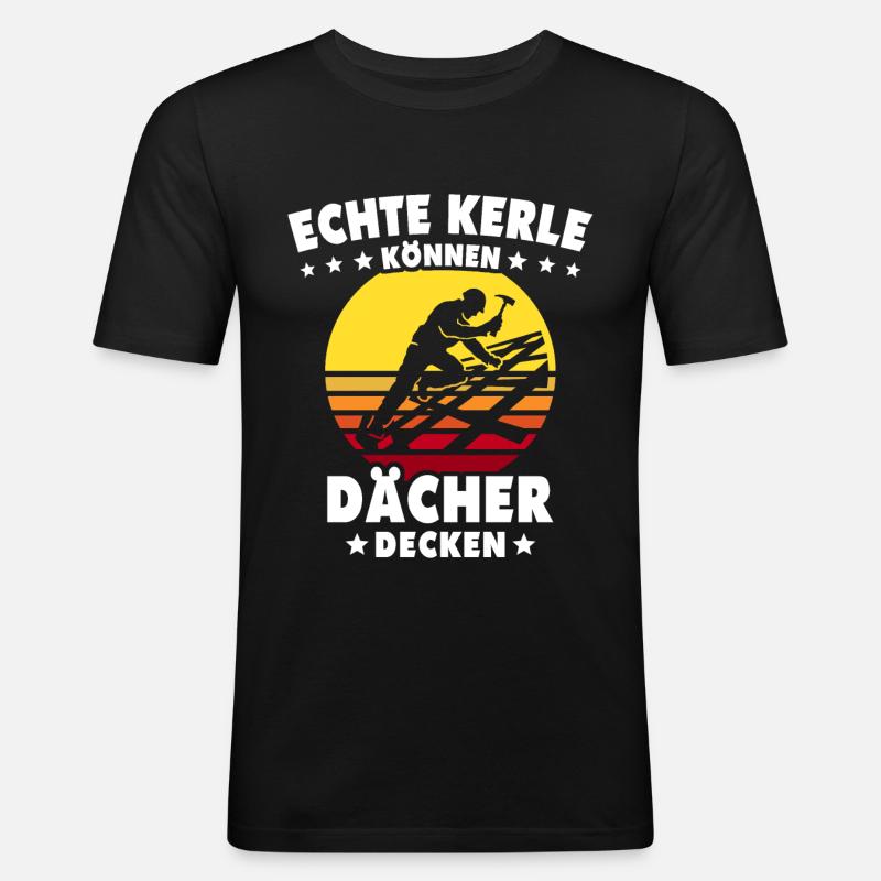 Dachdecker Dachspengler Dachklempner - Männer Slim Fit T-Shirt - Schwarz