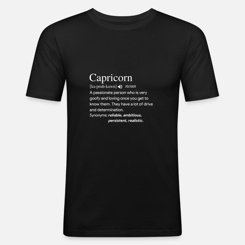 Steinbock-Definition - Männer Slim Fit T-Shirt - Schwarz