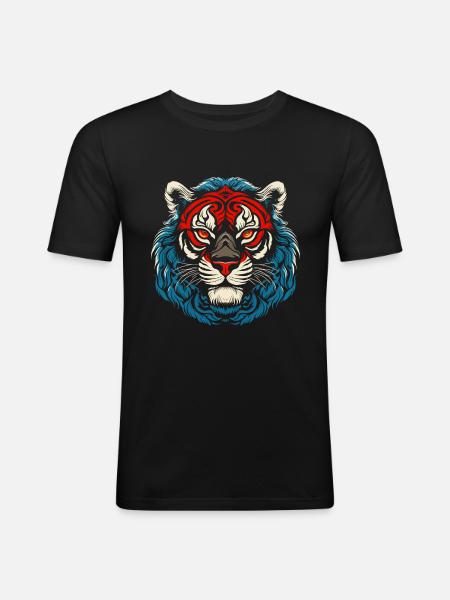 Tiger Emblem - Men's Slim Fit T-Shirt - black