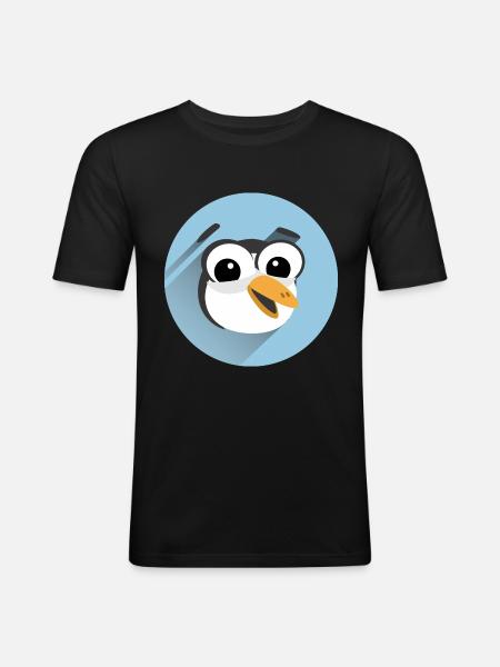 Funny Penguin Face - Men's Slim Fit T-Shirt - black