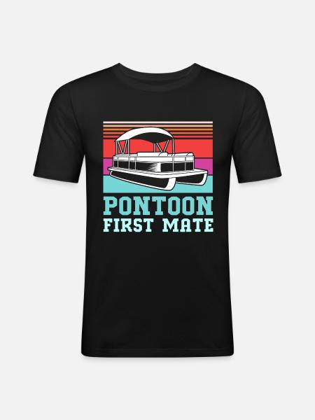 Pontonboot Boot Boote - Männer Slim Fit T-Shirt - Schwarz