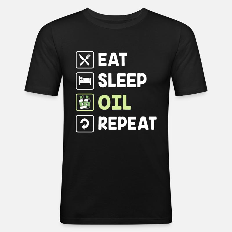 Ätherisches Öl - Männer Slim Fit T-Shirt - Schwarz