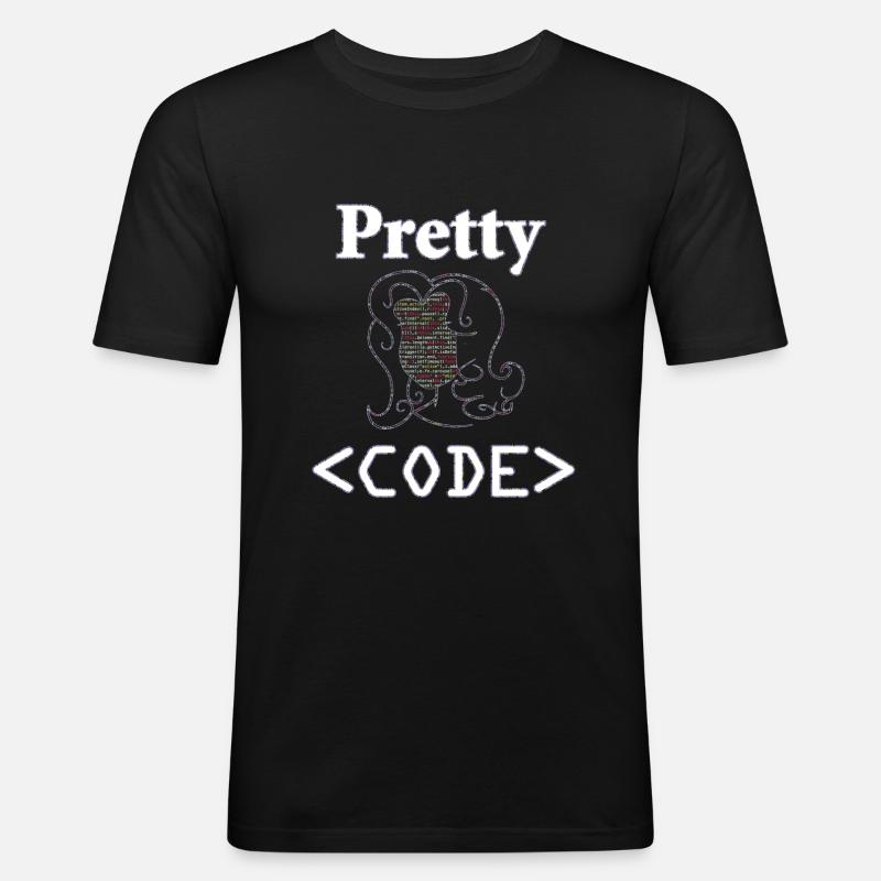 Programmeur, joli code, cadeau - T-shirt près du corps Homme - noir