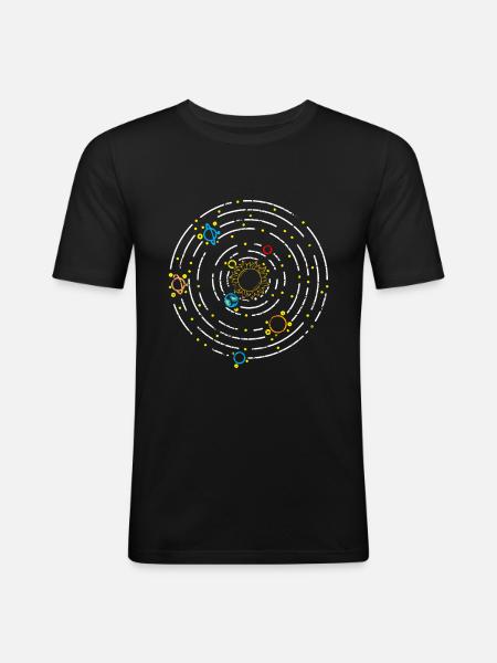 Planet solar system - Men's Slim Fit T-Shirt - black