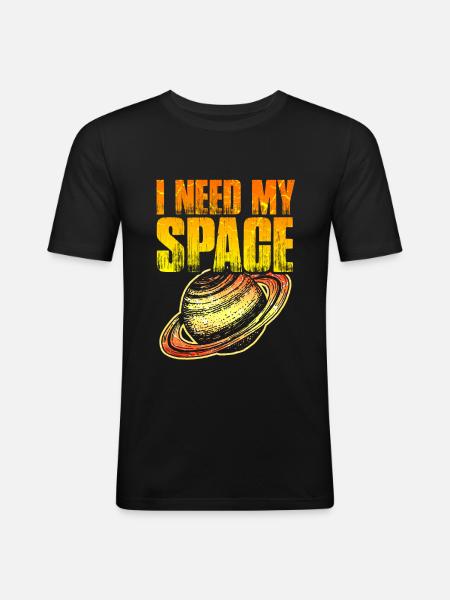 Cool Saturn design - Men's Slim Fit T-Shirt - black
