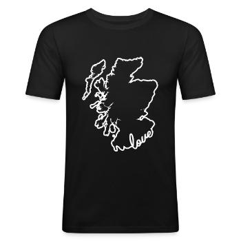 Schottland Schotte Love - Männer Slim Fit T-Shirt - Schwarz - Vorne - Nik (191cm)