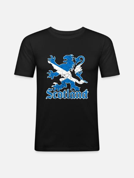 Drapeau écosse lion - T-shirt près du corps Homme - noir