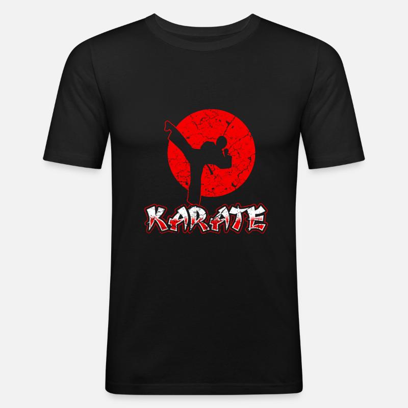 Karate - Männer Slim Fit T-Shirt - Schwarz
