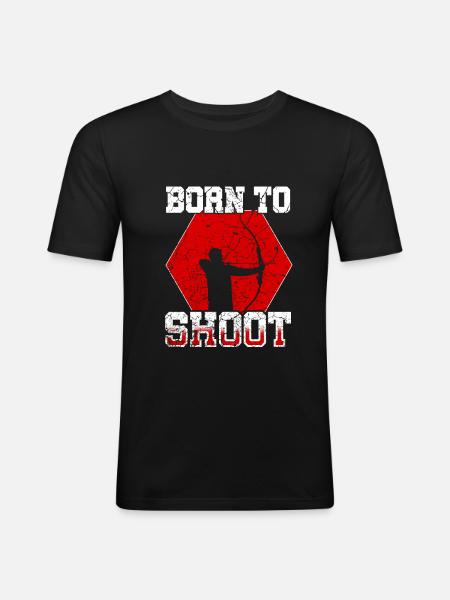 tir à l'arc - T-shirt près du corps Homme - noir