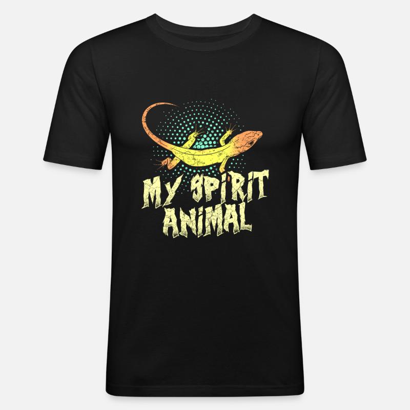 Eidechse Eidechsen - Männer Slim Fit T-Shirt - Schwarz