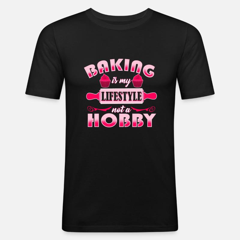 Backen Bäcker Bäckerin - Männer Slim Fit T-Shirt - Schwarz