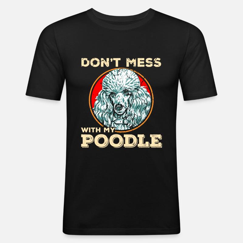 Pudel - Männer Slim Fit T-Shirt - Schwarz