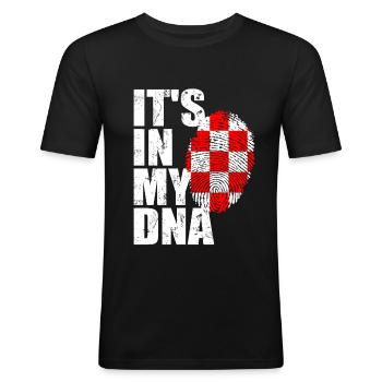 Croatia Croat Croatian flag DNA - Men's Slim Fit T-Shirt - black - Front - Nik (191cm)