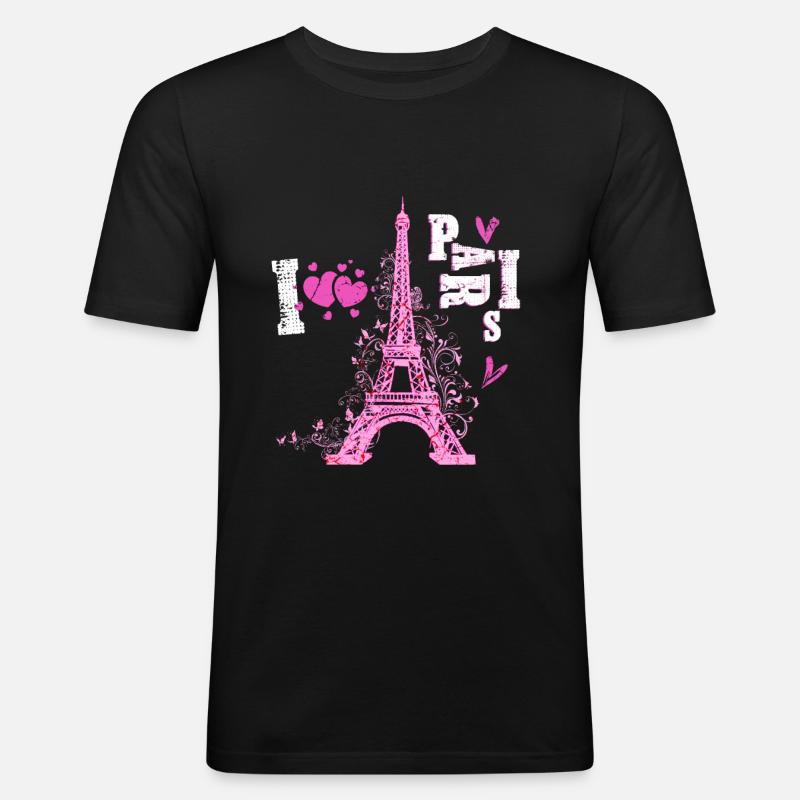Paris Eiffel Tower - Men's Slim Fit T-Shirt - black