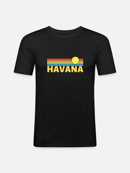 Havana Havane - T-shirt près du corps Homme - noir