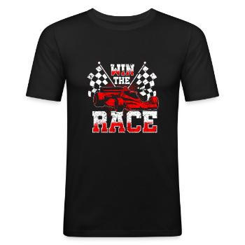 Rennsport Rennfahrer Sportauto Autorennen - Männer Slim Fit T-Shirt - Schwarz - Vorne - Nik (191cm)