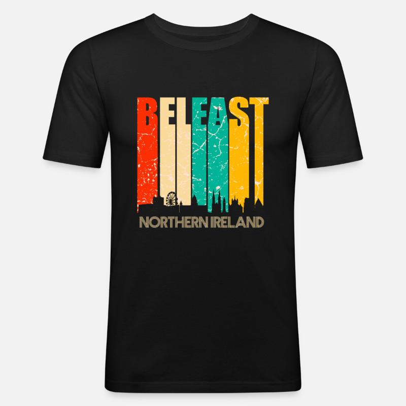 Belfast - Männer Slim Fit T-Shirt - Schwarz