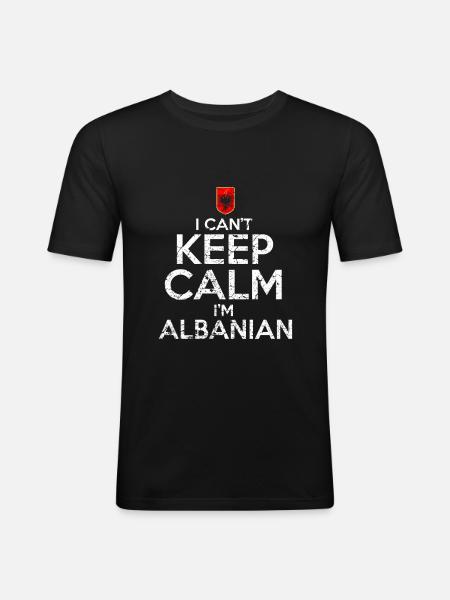 Albanian - Men's Slim Fit T-Shirt - black
