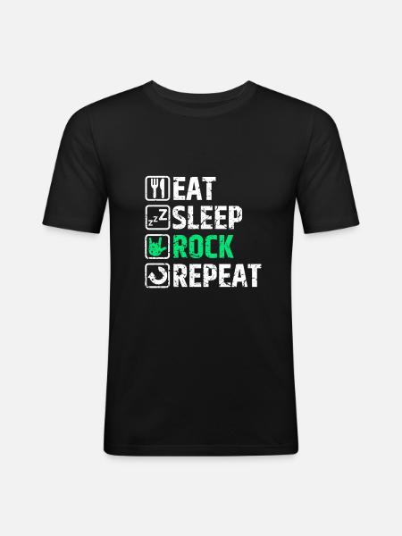 Rock Musik - Männer Slim Fit T-Shirt - Schwarz