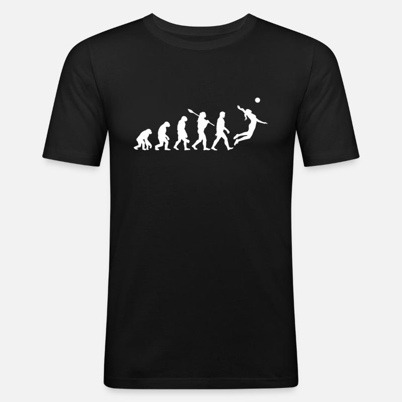 Evolution Volleyball - Männer Slim Fit T-Shirt - Schwarz