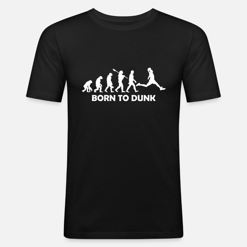 Evolution du basket - T-shirt près du corps Homme - noir