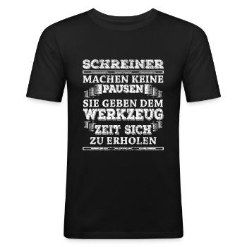 Schreiner - Männer Slim Fit T-Shirt - Schwarz - Vorne - Nik (191cm)