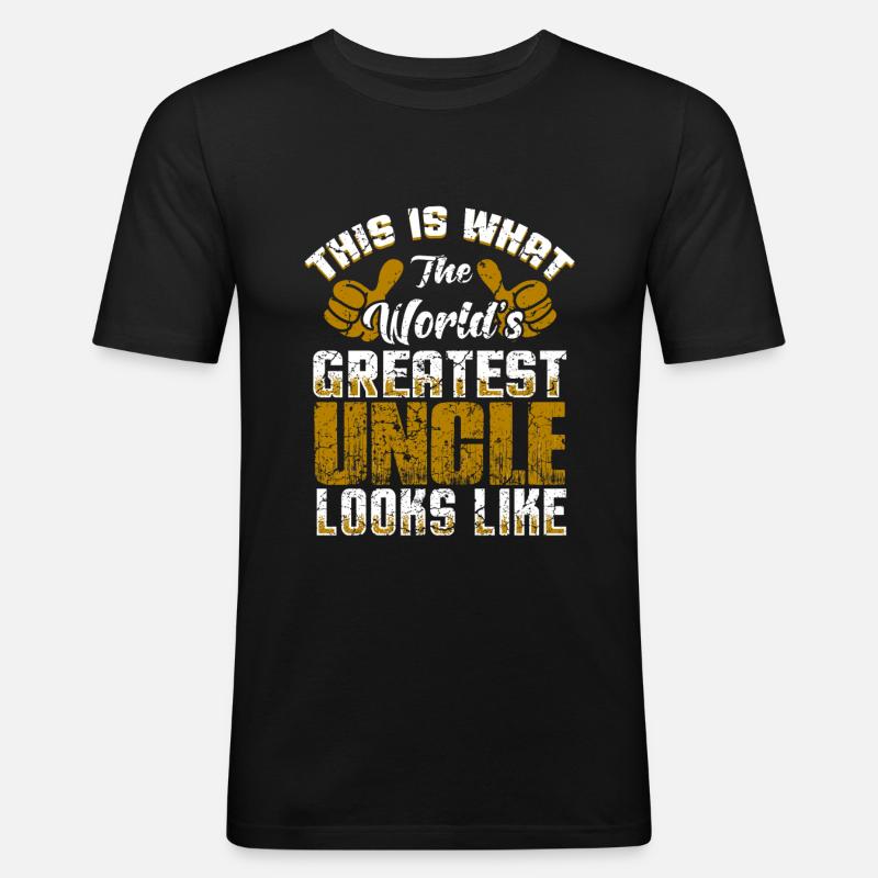 Bester Onkel - Männer Slim Fit T-Shirt - Schwarz