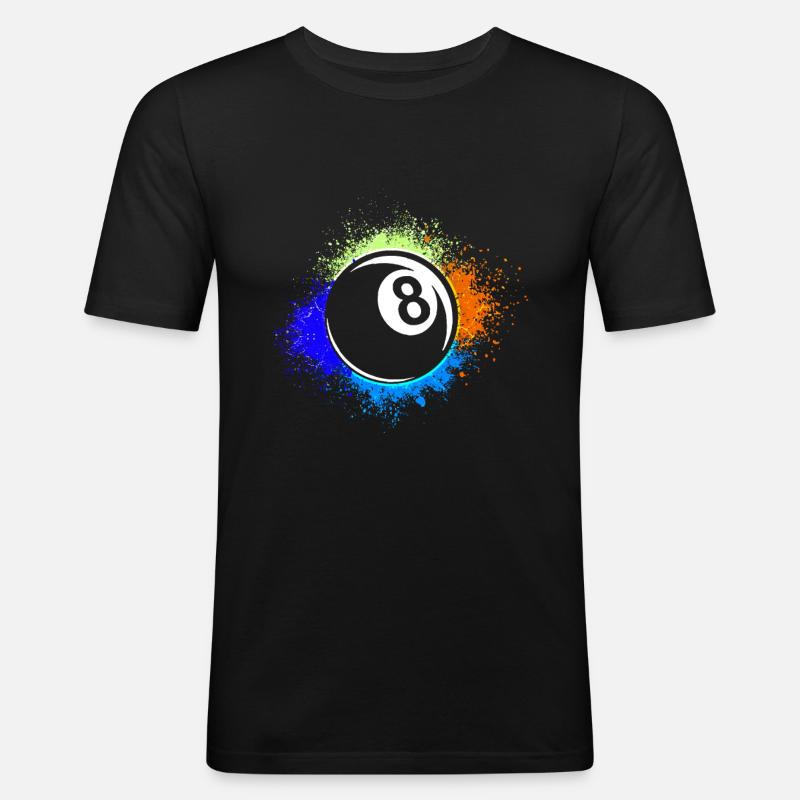 Billard - Männer Slim Fit T-Shirt - Schwarz