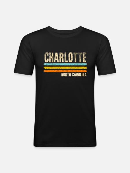 Charlotte North Carolina - Men's Slim Fit T-Shirt - black