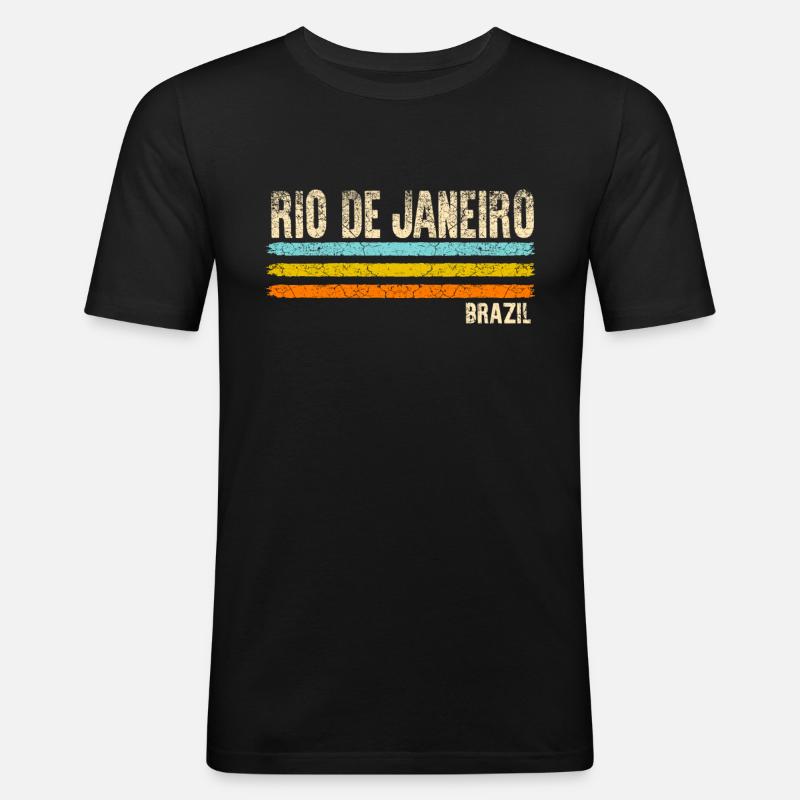 Rio de Janeiro - T-shirt près du corps Homme - noir