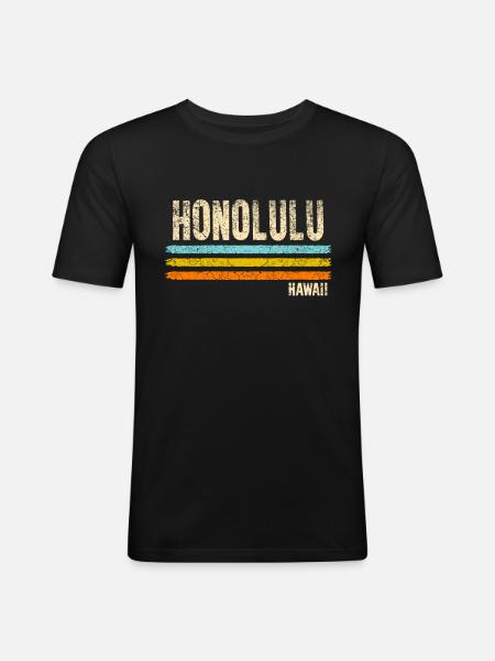 Honolulu Hawaii - Men's Slim Fit T-Shirt - black