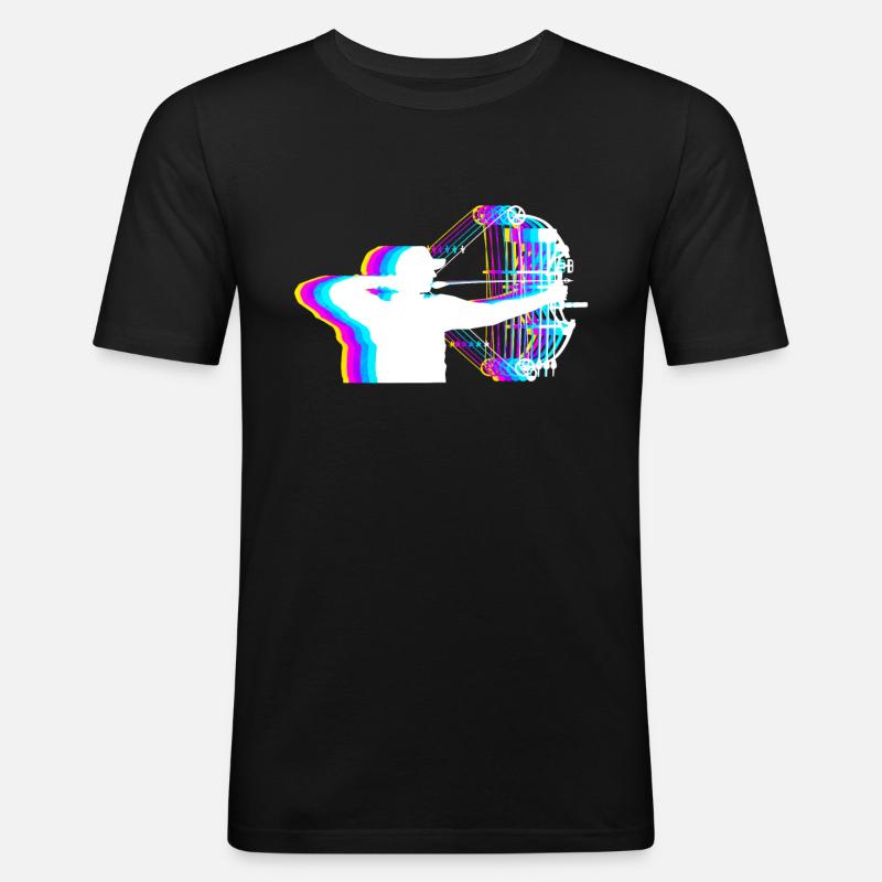 Bogenschiessen - Männer Slim Fit T-Shirt - Schwarz