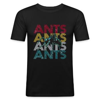Ants - Men's Slim Fit T-Shirt - black - Front - Nik (191cm)