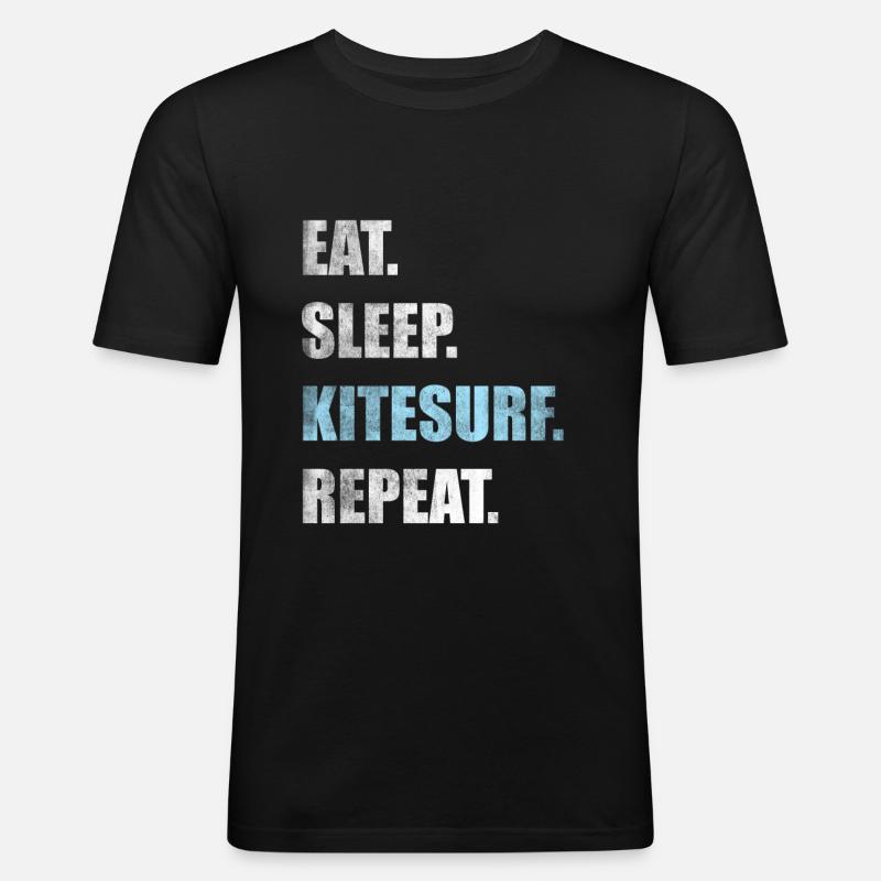 Kitesurfen Kitesurfer Kiteboarden Kiteboarder - Männer Slim Fit T-Shirt - Schwarz