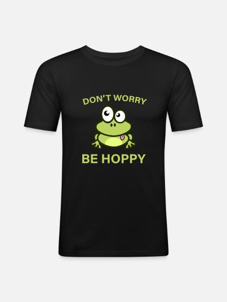 Frog funny - Men's Slim Fit T-Shirt - black