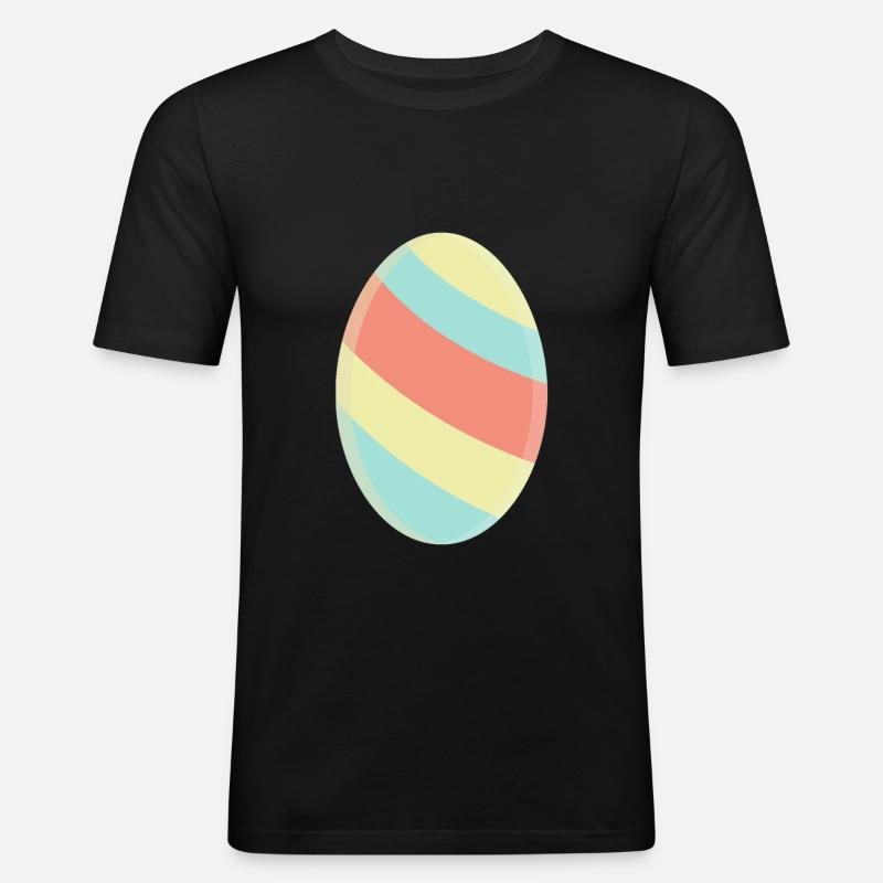 Osterei - Männer Slim Fit T-Shirt - Schwarz