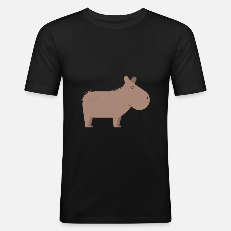 Capybara - T-shirt près du corps Homme - noir