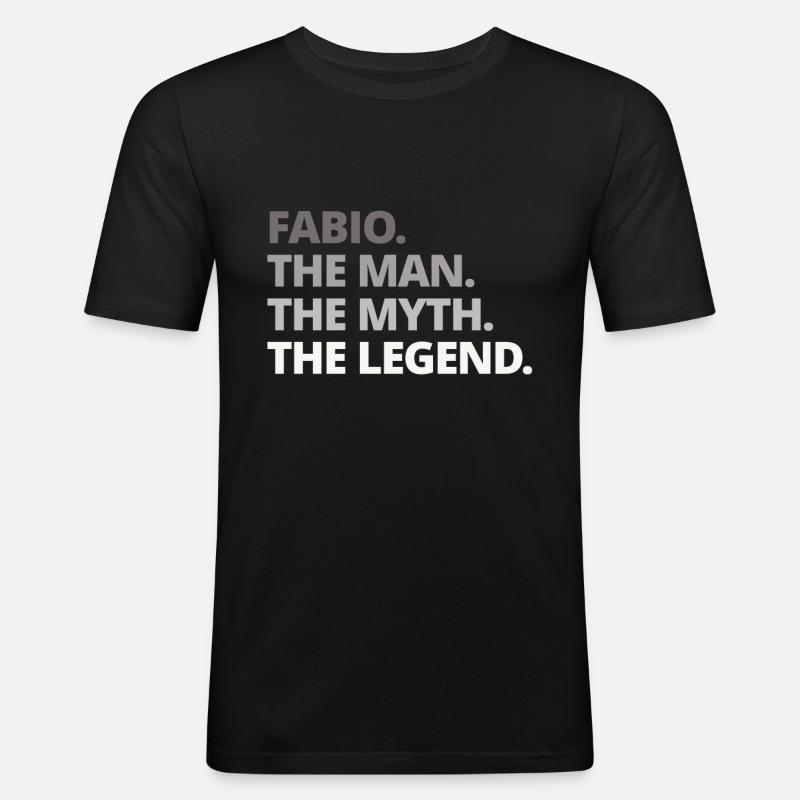 Fabio Name Spruch Geschenk - Männer Slim Fit T-Shirt - Schwarz